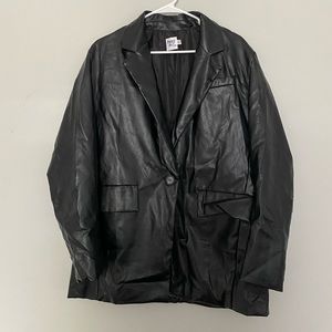 Leather black blazer